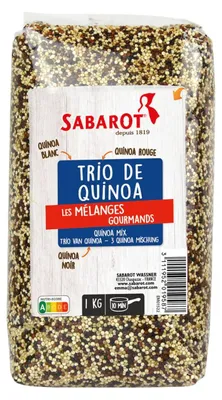 Image de Sabarot Quinoa Mix Blanc, Rouge, Noir 1000g - Mélange riche en nutriments et sans gluten