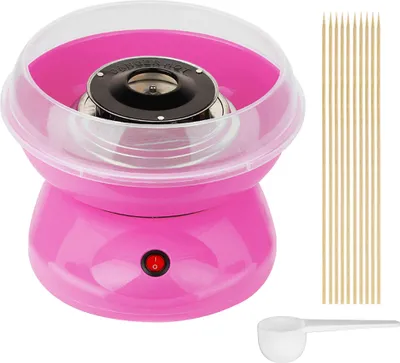 Produktbild von Zuckerwattemaschine Set Automat Zuckerwattegerät mit 10 Zuckerwatte Stäbchen & Messlöffel 500W Rosa