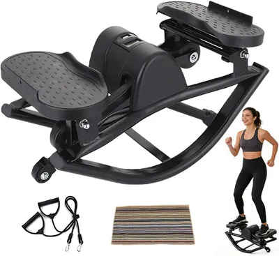 Productafbeelding van Side Rocking Fitness Stepper met Digitale Monitor en Weerstandsbanden