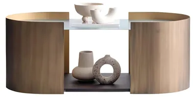 Immagine prodotto di Tavolino ovale beige Tavolino da salotto di design Tavolino da salotto di design