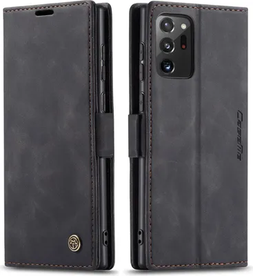 Produktbild von Galaxy Note 20 Ultra Hülle, LaimTop Retro Kunstledertasche TPU Innere, Kartenfächer, Magnetverschluss, Klapphülle mit Standfunktion Schutzhülle für Samsung Galaxy Note 20 Ultra Schwarz