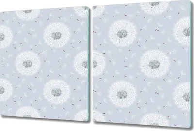 Produktbild von Glas Schneidebrett Herdabdeckplatten Schneideplatten - 2x 40x52 cm - Graue Löwenzähne