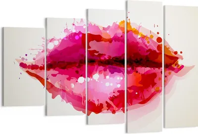 Produktbild von Bild auf Leinwand - Leinwandbild - Rote Lippen glänzend Lippe Glanz - 150x100cm - Wand Bild - Wanddeko - Leinwanddruck - Bilder - Kunstdruck - Leinwand bilder - Wandkunst - EG150x100-2706