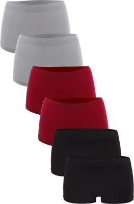 Produktbild von Fabio Farini - 6 Stück Damen Hipster Boxershorts - Frauen Unterhosen Slip Set Seamless angenehmes Tragegefühl ohne Seitliche Nähte