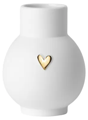 Produktbild von Räder Mini-Kugelvase Herz Gold D.6,7cm H.9cm