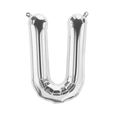 Obrázek produktu pro Folienballon Buchstabe U, silber, ca. 40 cm, für Luftbefüllung