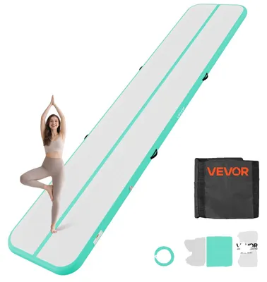 Produktbild von VEVOR Aufblasbare Gymnastik Luftmatte 3m Trainingsmatten mit elektrischem Pump, 10 cm dicke robuste Tumblingbahn, Tumblingmatte für den Heimgebrauch/Fitnessstudio/Outdoor/Yoga/Freestyle/Strand/Park/Wasser, Pink