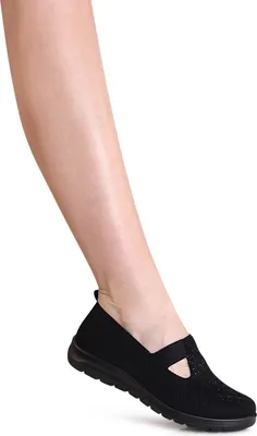 Produktbild von topschuhe24 3083 Damen Halbschuhe Sportliche Glitzer Ballerina, Farbe:Schwarz, Größe:40 EU