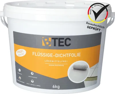 Produktbild von BTEC Flüssige Dichtfolie 6 kg Eimer zur Abdichtung - GEBRAUCHSERTIG - Flüssigfolie Abdichtfolie Dichtungsmasse für Bad & Dusche