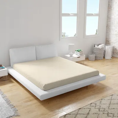 Produktbild von Bettlaken - Spannbettlaken mit Gummizug - 140x200 cm - Jersey - 160g/m2 - Creme - Hochwertiges