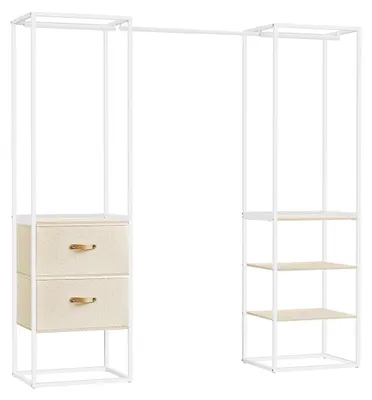 Imagen del producto de Armario abierto – Armario portátil – Estructura de acero – 40 x (150–180) x 180 cm – Beige