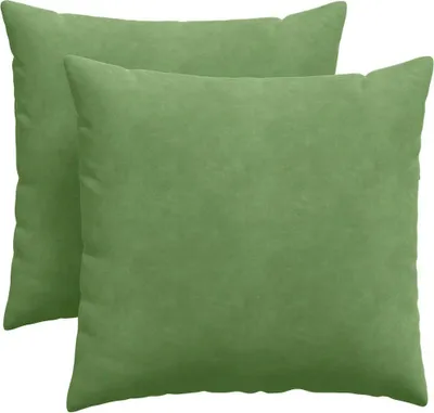 Image de vidaXL Coussins de canapé, lot de 2, vert clair, 45 x 45 cm, velours côtelé