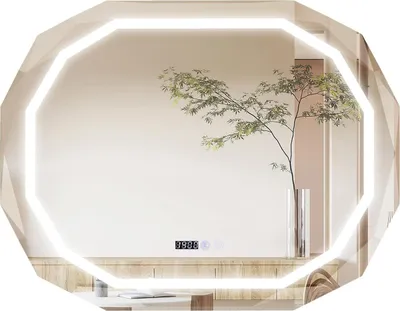 Produktbild von GOPLUS Badspiegel mit Beleuchtung, Badezimmerspiegel mit 3 Lichtfarben & Beschlagfrei, beleuchteter Wandspiegel mit Uhr & Temperatur & Memory-Funktion