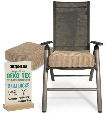 Obrázok produktu pre Vankúše24 - 2x vankúš na sedenie 40x40 cm 10 cm hrubý z manšestru | penový vankúš na stoličku s prateľným poťahom | pre seniorov a deti | vankúš na stoličku, vankúš na podlahu