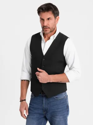 Obrázek produktu pro Ombre Clothing Pánská společenská vesta Gundulfo černá L