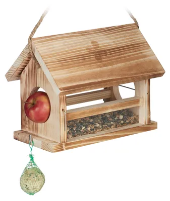 Vogelhäuschen, FSC-Holz, geflammt, 24x31x20 cm, wetterfest