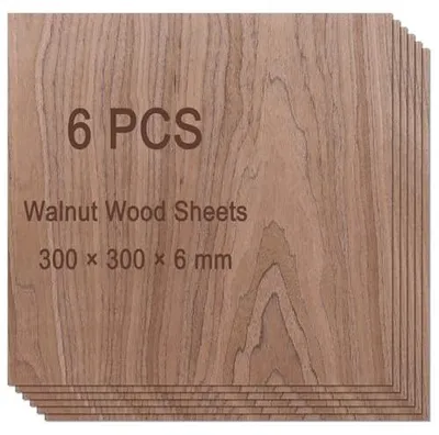 Zdjęcie produktu dla Sklejka orzechowa do cięcia laserowego 300X300X6MM 6 arkuszy DIY