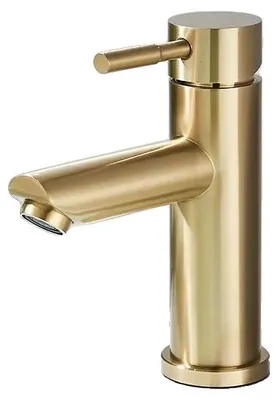 Produktbild von Waschtischarmatur, Messingmaterial, Einhebelsteuerung, Gebürstetes Gold, Gebürstetes Gold
