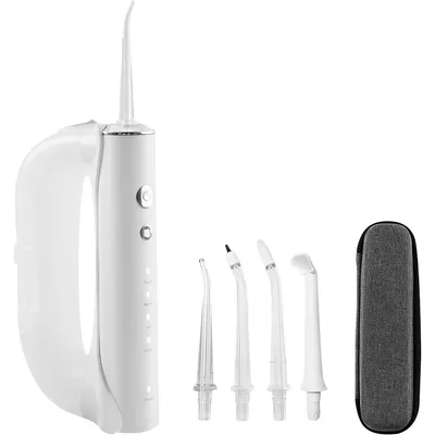Produktbild von Munddusche, IPX7 wasserdichte Munddusche, 1100 mAh, 300 ml, 4 Modi, 4 Düsen, tragbar und leicht zu verstauen