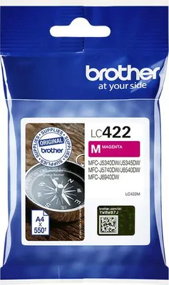 Image de Brother LC422M, Magenta, 1 pièce, 550 ppm, paquet de un