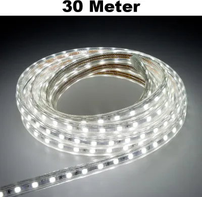 Produktbild von Leuchtstreifen SMD2835 60 LED/Meter LED Strip Stripe Lichtleiste Lichterkette Lichtband Lichtstreifen Band Weiß 30 Meter Länge Komplett Set
