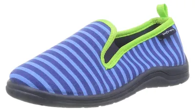 Produktbild von Playshoes Ringel, Uni-Kinder Niedrige Hausschuhe, Blau (Blau/Grün 791), 28/29