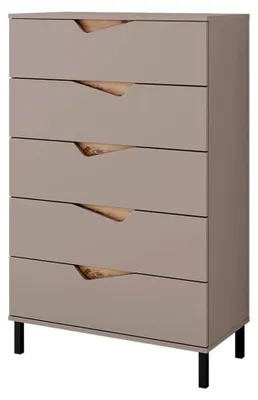 Produktbild von Kommode Marelle, Greige/Artisan, 76 x 120 cm mit 5 Schubladen