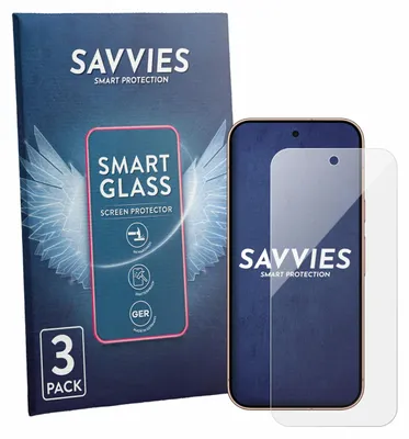 Produktbild von 3x Savvies Schutzglas Folie für Google Pixel 11 Pro 9H Panzer Schutzfolie Glas Displayschutz klar transparent