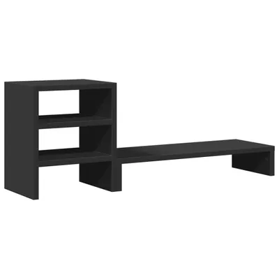 Produktbild von vidaXL Monitorständer mit Schreibtisch-Organizer Schwarz Holzwerkstoff