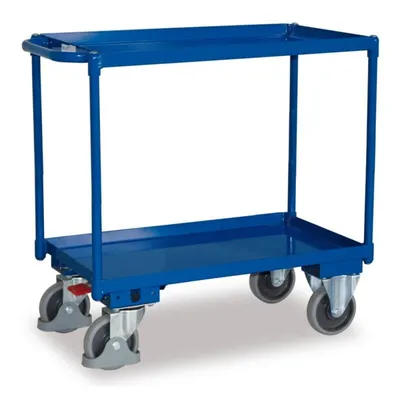Produktbild von Großer Tischwagen mit 2 Etagen, Wannenrand 40 mm hoch + EasySTOP