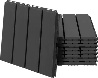 Produktbild von Bodenfliesen - Quadratisch 30 x 30 cm - Set mit 9 Stück - Fläche 0,81 m² - Schokoladenbraun