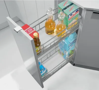 Produktbild von Hettich Möbel-Frontauszugset Cargo IQ plus 200 9065857, Korpusb. 200mm silber