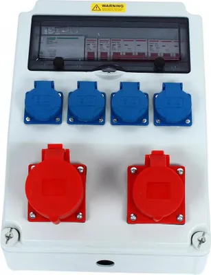 Immagine prodotto di Scatola di distribuzione, montata a parete Scatola di distribuzione elettrica con interruttore automatico e presa di corrente, per officina esterna, cavo primario e gestione dell'energia