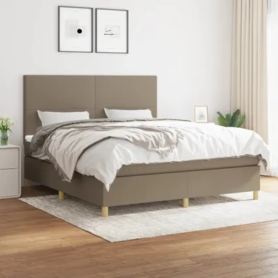 Produktbild von Cloris Designermöbel Boxspringbett mit Matratze Taupe 180x200 cm Stoff 2024 Neu