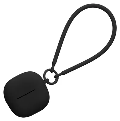 Produktbild von kwmobile Hülle kompatibel mit Xiaomi Redmi Buds 6 Lite Kopfhörer - Silikon Schutzhülle Etui Case Cover - mit Handschlaufe Schwarz