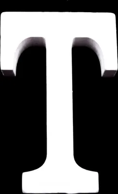 Produktbild von 3D Holzbuchstabe 8 cm, weiß, Buchstaben & Zeichen:T
