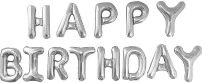 Immagine prodotto di Ghirlanda di palloncini in foil Happy Birthday, argento, 40 cm ca