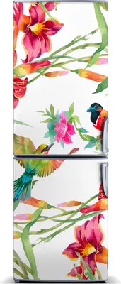 Produktbild von Tulup Kühlschrankdekoration - Magnetmatte - 60 cm x 180 cm - Magnet auf dem Kühlschrank - Vögel Und Blumen