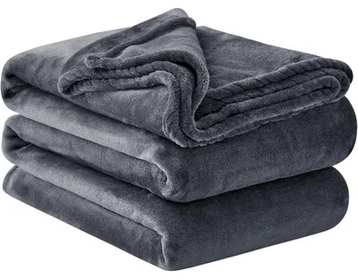 Produktbild von Kuscheldecke Flauschig Dunkelgrau 230x270 cm Warme Couchdecke Anthrazit Weich