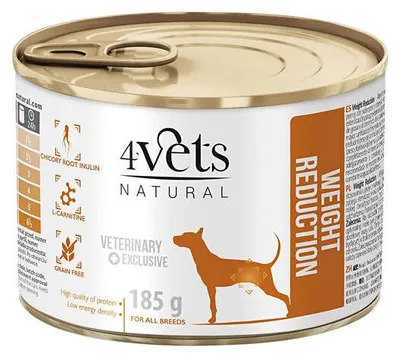Zdjęcie produktu dla Mokra karma weterynaryjna dla psa z nadwagą 4Vets Natural Weight Reduction 185 g