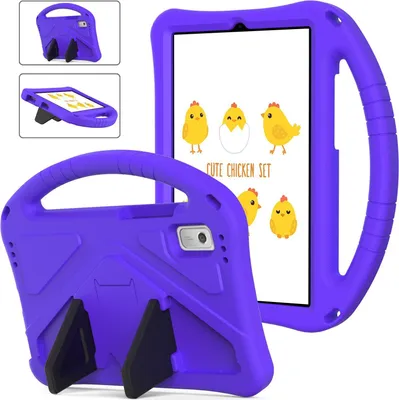Immagine prodotto di Custodia per bambini per Lenovo Tab M9 2023 TB-310FU, custodia antiurto leggera in EVA con supporto pieghevole e maniglia Viola