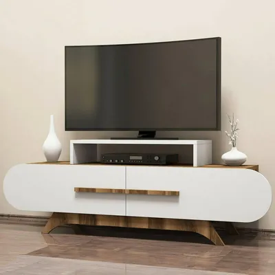 Image de Bagdad - Meuble TV, 145x37x50h cm Noyer, 4 Étagères