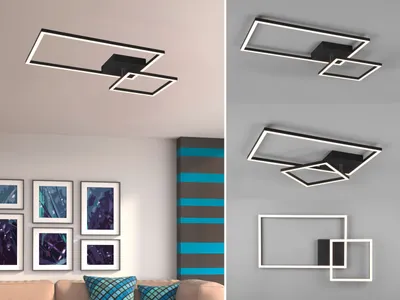 Produktbild von Reality Leuchten Deckenleuchte PADELLA BHT 63.50x7.50x37 cm schwarz