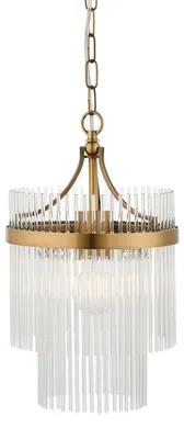 Immagine prodotto di Lampada a sospensione MARIETTA in ottone anticato, 1xE27x20W, vetro, dimensioni: 163,5x23x23 cm, IP20, Endon
