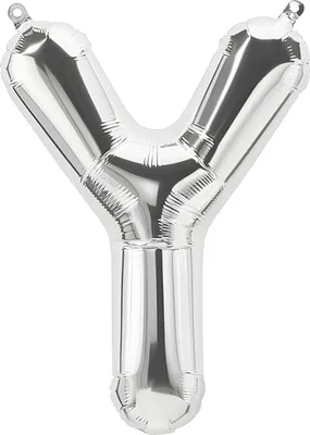 Image de Ballon en plastique lettre Y, argent, environ 100 cm