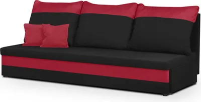 Produktbild von 3-Sitzer-Sofa mit Schlaffunktion GUSTAV - Schwarz/Rot