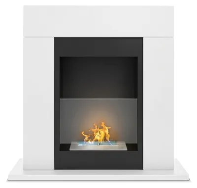 Immagine prodotto di Marco Aurelio - Camino a bioetanolo da terra freestanding, biocamino da pavimento, 73x20xH75 cm colore bianco