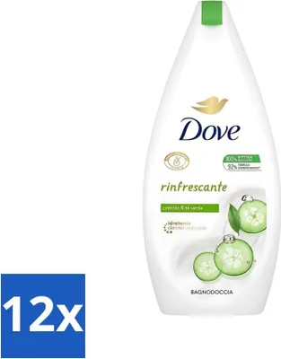 Immagine prodotto di Dove Gel doccia Rinfrescante Cetriolo & Tè Verde 400 ml - Confezione risparmio - 12 pezzi