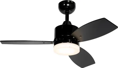 Produktbild von DeckenventilaTor für Außenbereich Schwarz 91,3 cm inkl LED Dimmbar mit Fernbedienung IP44 Toledo