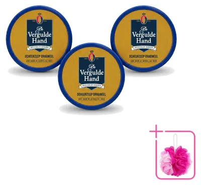 Productafbeelding van 3 x De Vergulde Hand Original scheerzeep tabletten - 75 g - Voordeelverpakking - 3 stuks